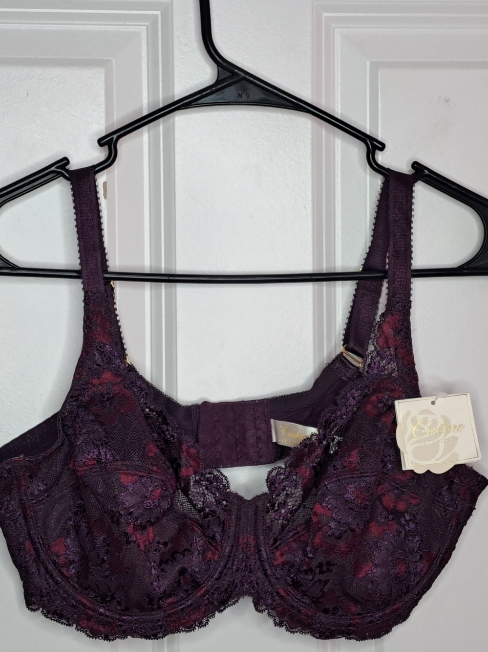 Couture By Cabernet Lace Underwire Bra - Deep Plum 36D NWT